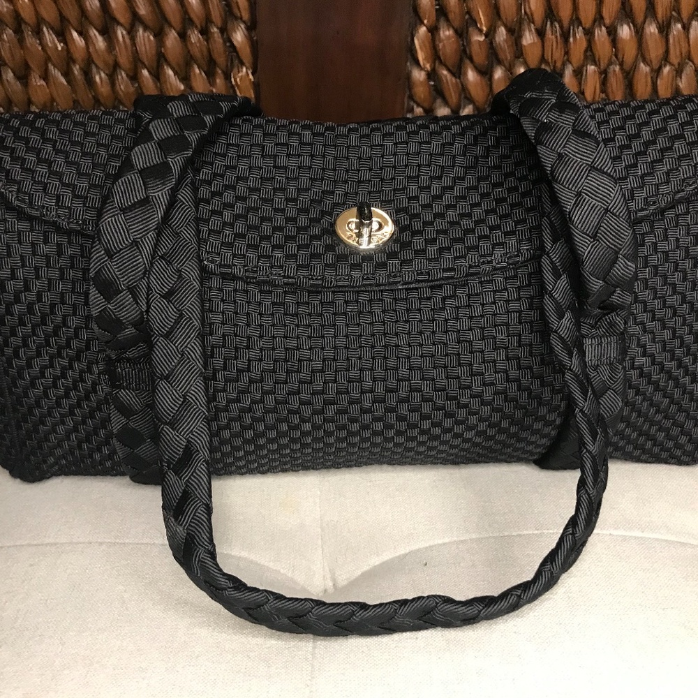 The Sak Black Woven Purse Braided Strap